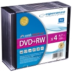 DVD+RW ESPERANZA 4,7GB X4 - SLIM CASE 10 SZT.
